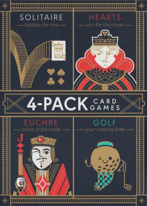 4-Pack (Solitaire-Hearts-Euchre-Golf) front image