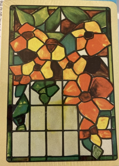 Mosaic glass flowers window front image