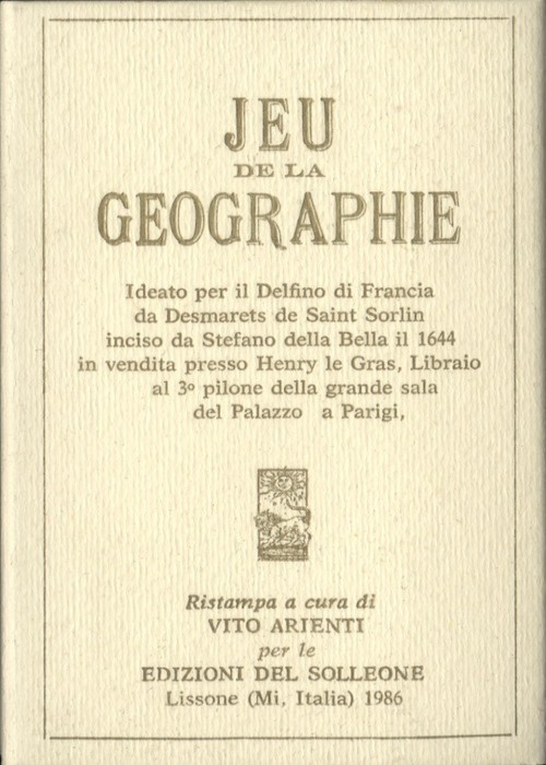 Jeu de la Geographie Reproduction front image