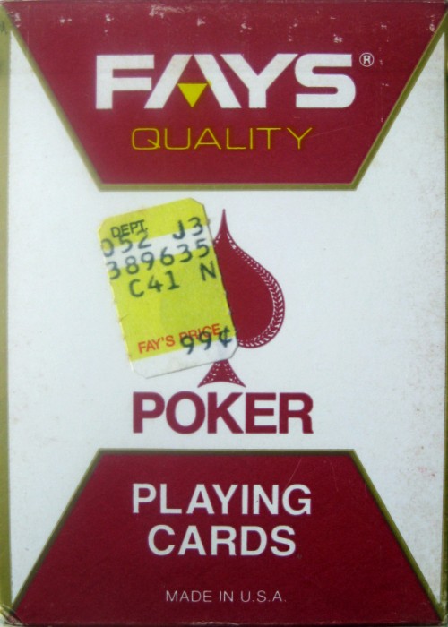 Fays Quality Poker Playing Cards front image
